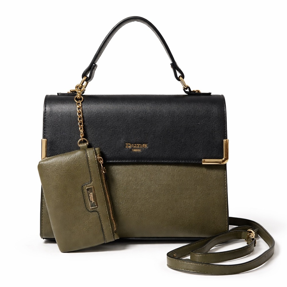 Dune London Two-Tone Satchel Handbag with Matching coin wallet